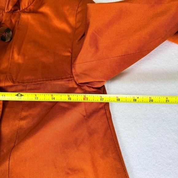 Forever 21 Hooded Double Breasted Pea Coat Jacket Women Size 2 Burnt Orange Twee - Picture 6 of 13